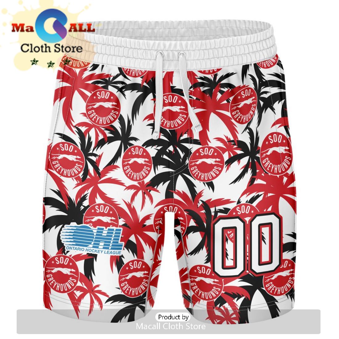 Custom Sault Ste. Marie Greyhounds Hawaiian Shirt And Short Pant Using Away Jersey