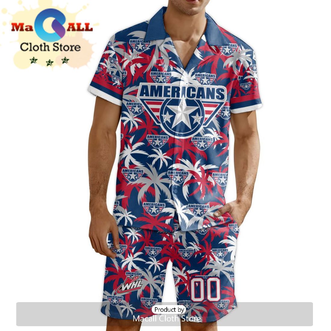 Custom Tri-City Americans Hawaiian Shirt And Short Pant Using Home Jersey