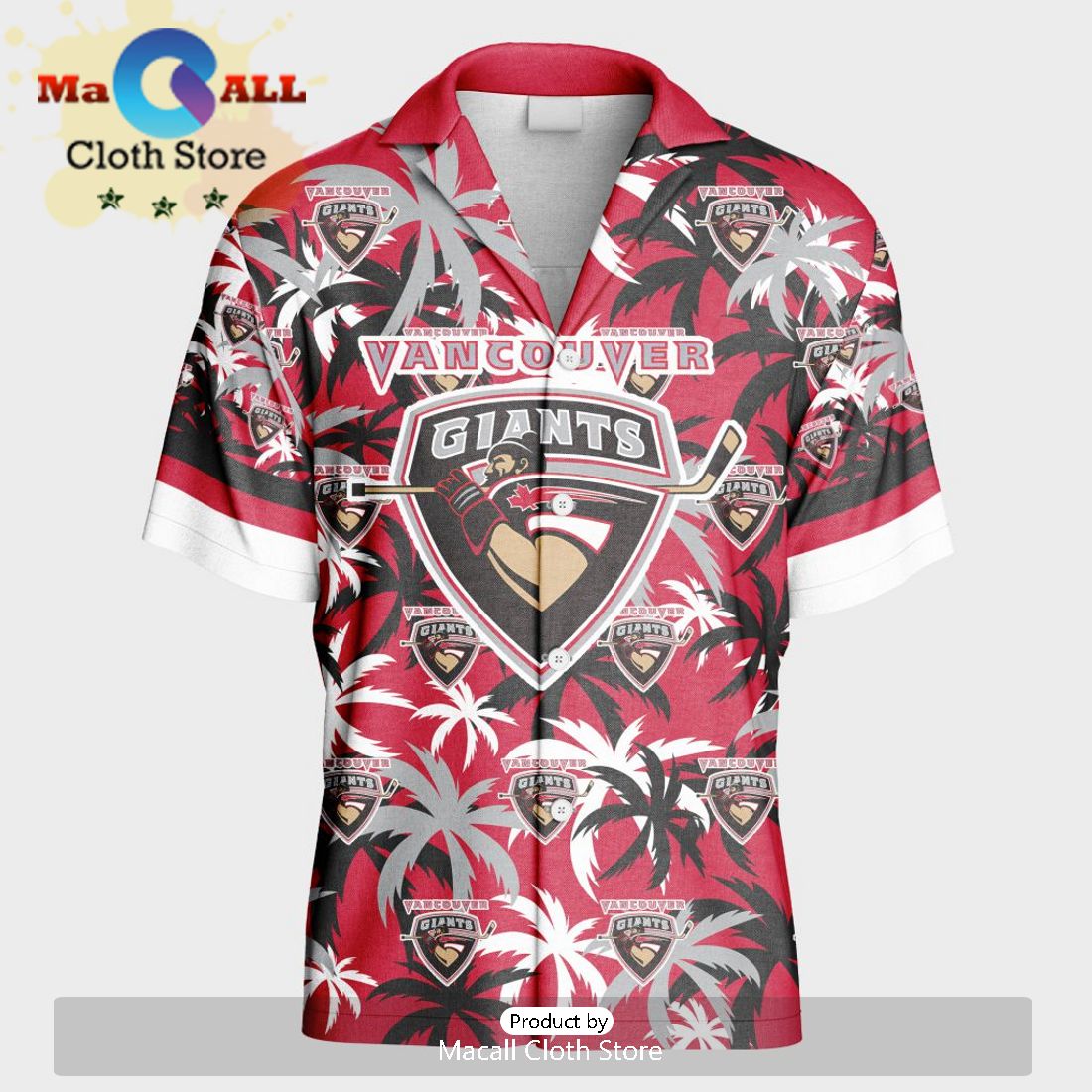 Custom Vancouver Giants Hawaiian Shirt And Short Pant Using Home Jersey