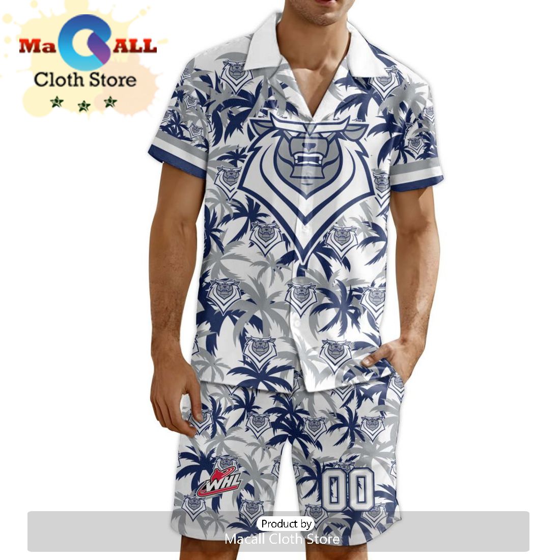Custom Victoria Royals Hawaiian Shirt And Short Pant Using Away Jersey