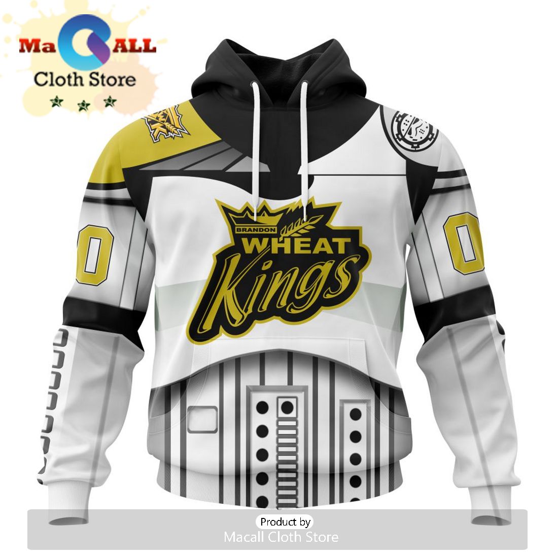 Custom Brandon Wheat Kings Specialized Stormtrooper Design Kits Version Hoodie