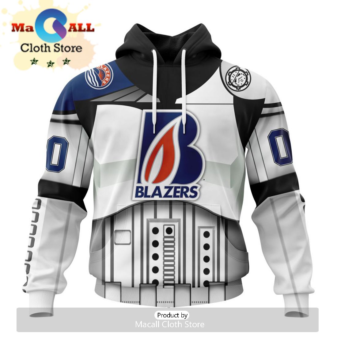 Custom Kamloops Blazers Specialized Stormtrooper Design Kits Version Hoodie