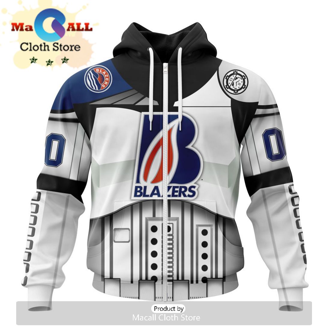 Custom Kamloops Blazers Specialized Stormtrooper Design Kits Version Hoodie