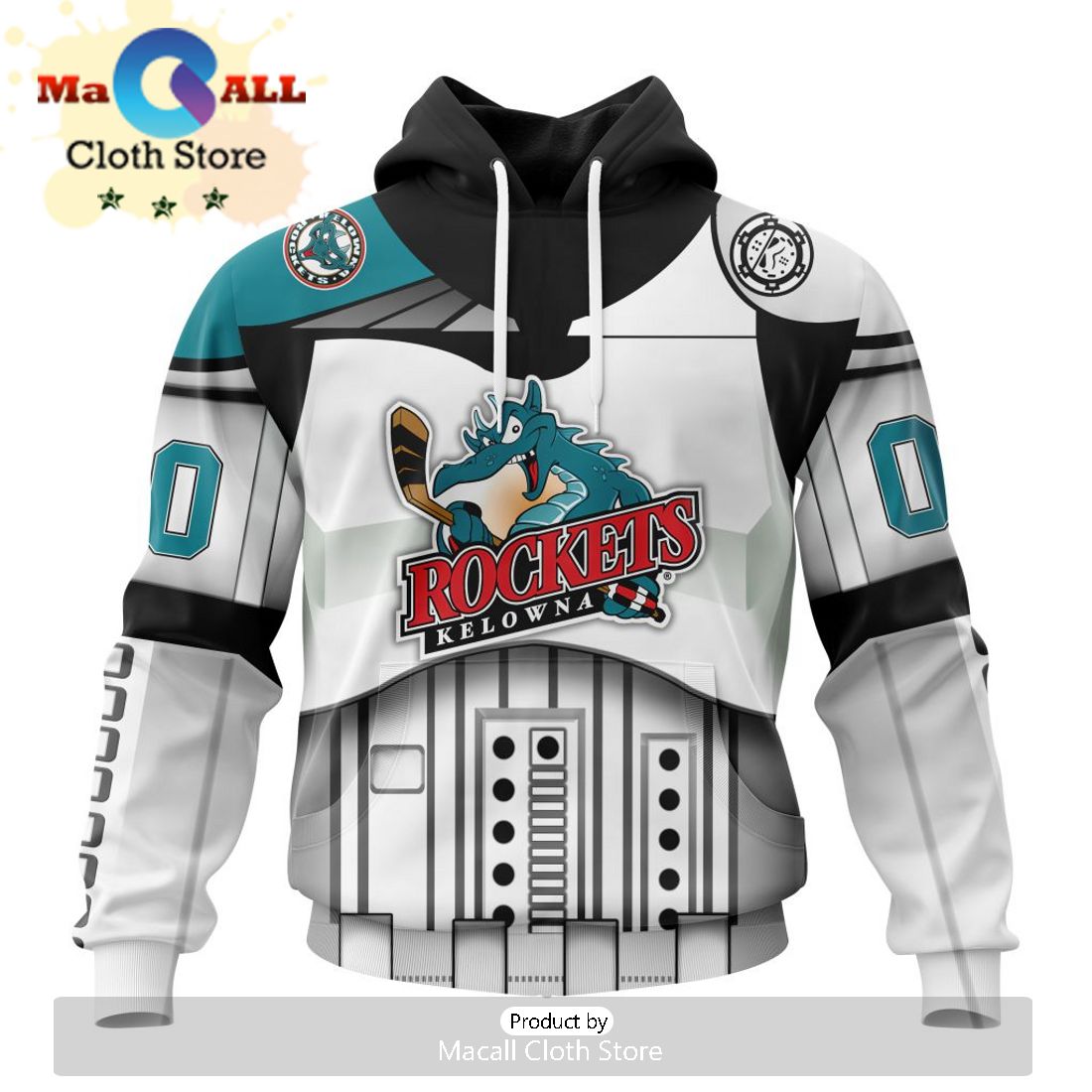 Custom Kelowna Rockets Specialized Stormtrooper Design Kits Version Hoodie