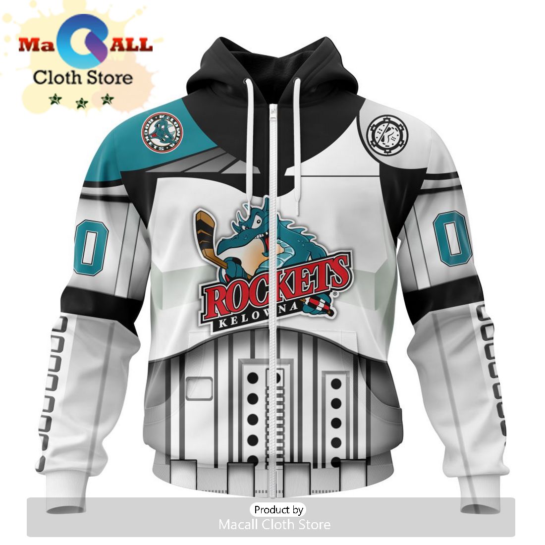 Custom Kelowna Rockets Specialized Stormtrooper Design Kits Version Hoodie