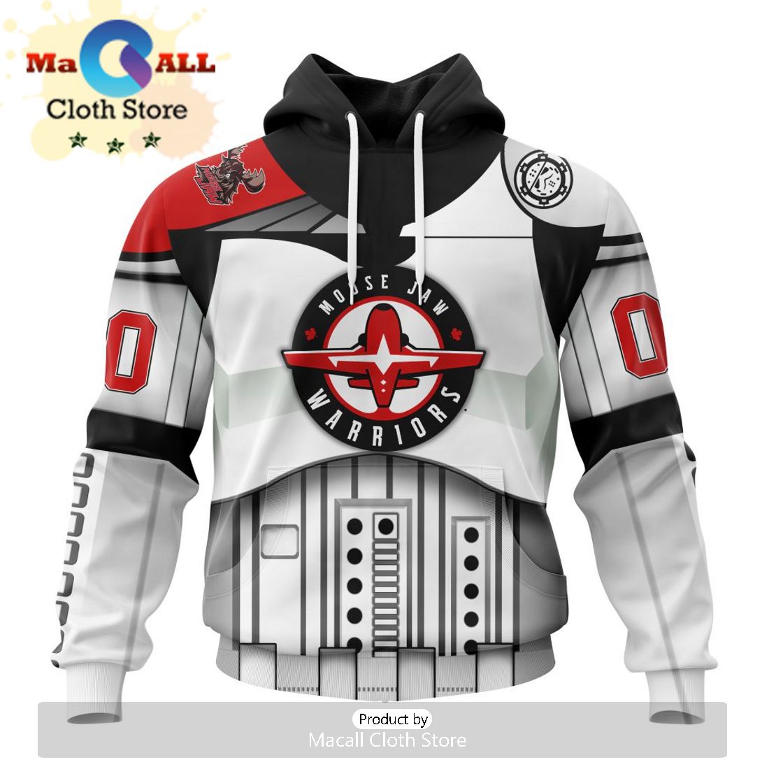 Custom Moose Jaw Warriors Specialized Stormtrooper Design Kits Version Hoodie