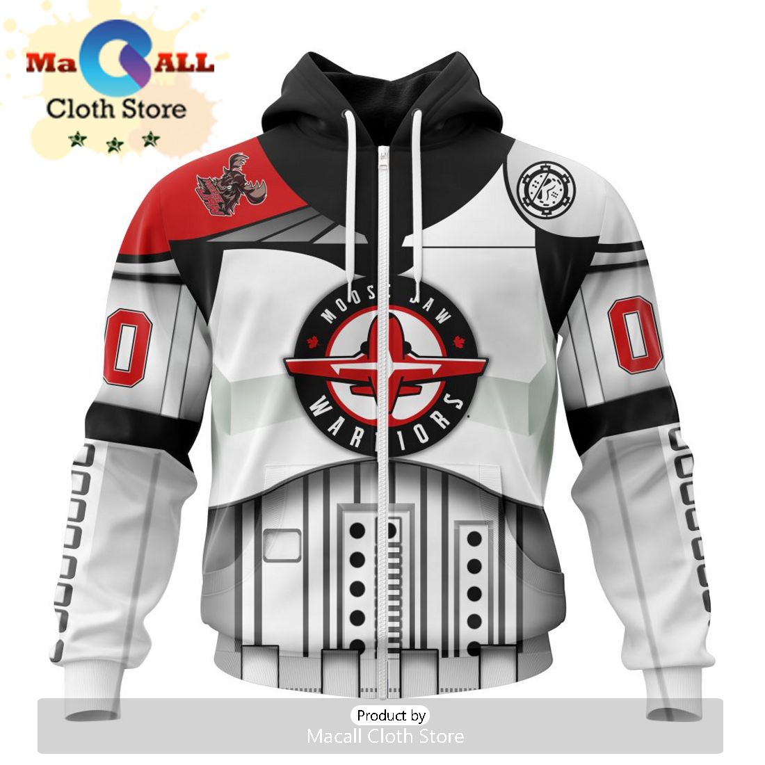 Custom Moose Jaw Warriors Specialized Stormtrooper Design Kits Version Hoodie