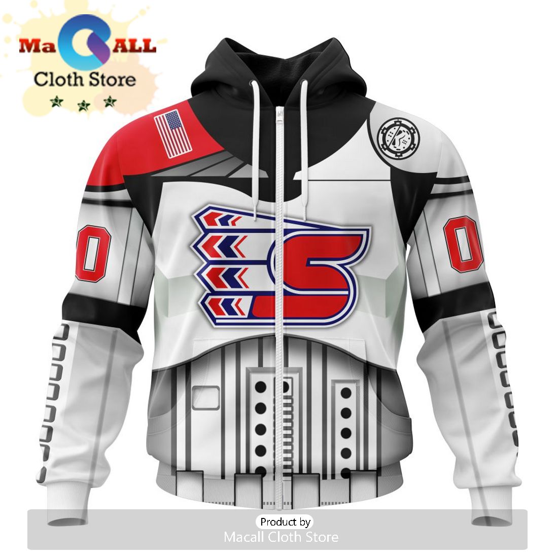 Custom Spokane Chiefs Specialized Stormtrooper Design Kits Version Hoodie