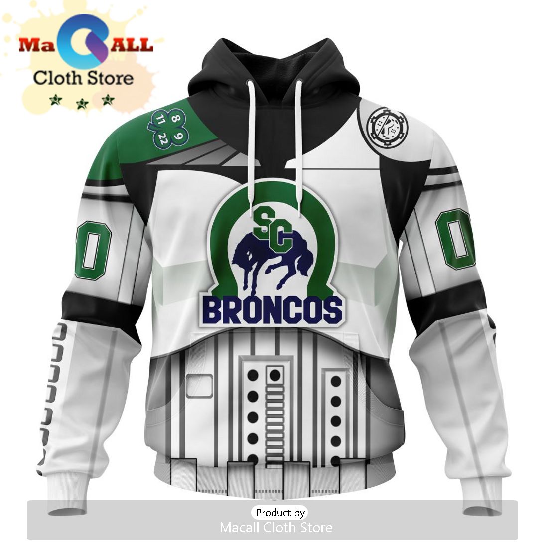 Custom Swift Current Broncos Specialized Stormtrooper Design Kits Version Hoodie