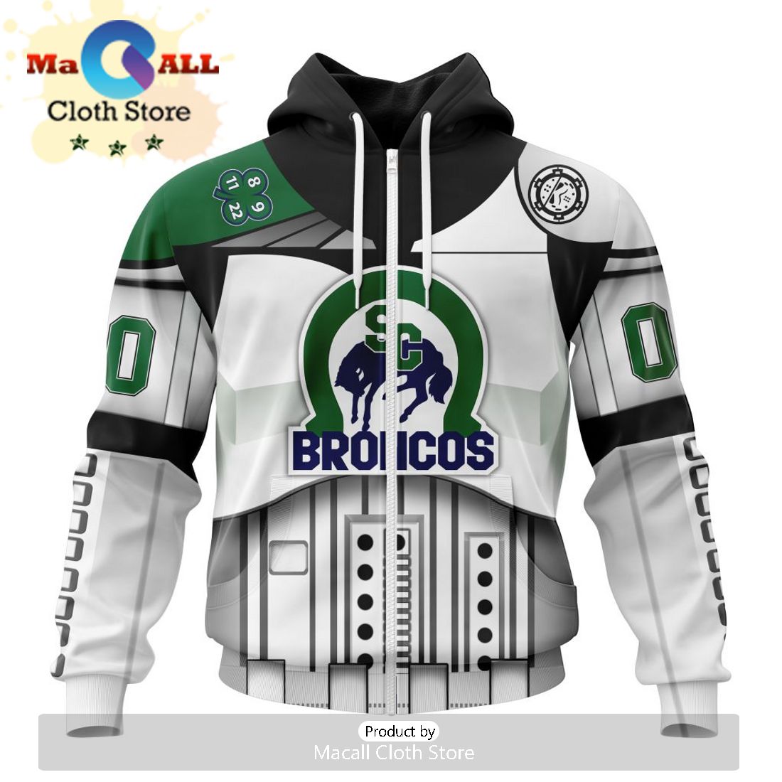 Custom Swift Current Broncos Specialized Stormtrooper Design Kits Version Hoodie