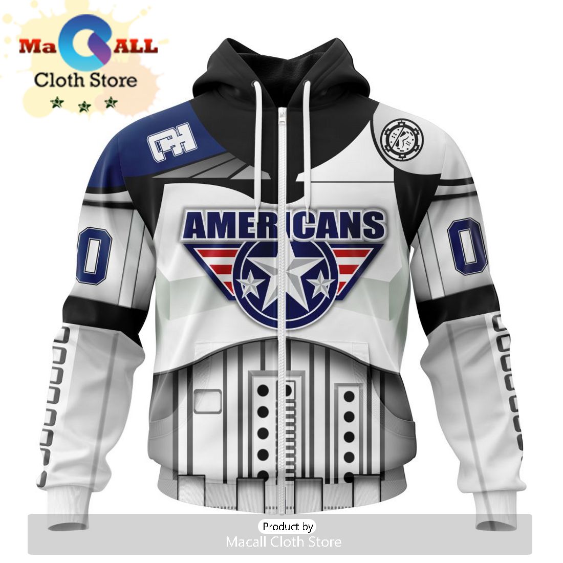 Custom Tri-City Americans Specialized Stormtrooper Design Kits Version Hoodie