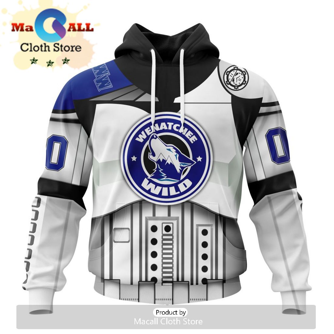 Custom Wenatchee Wild Specialized Stormtrooper Design Kits Version Hoodie