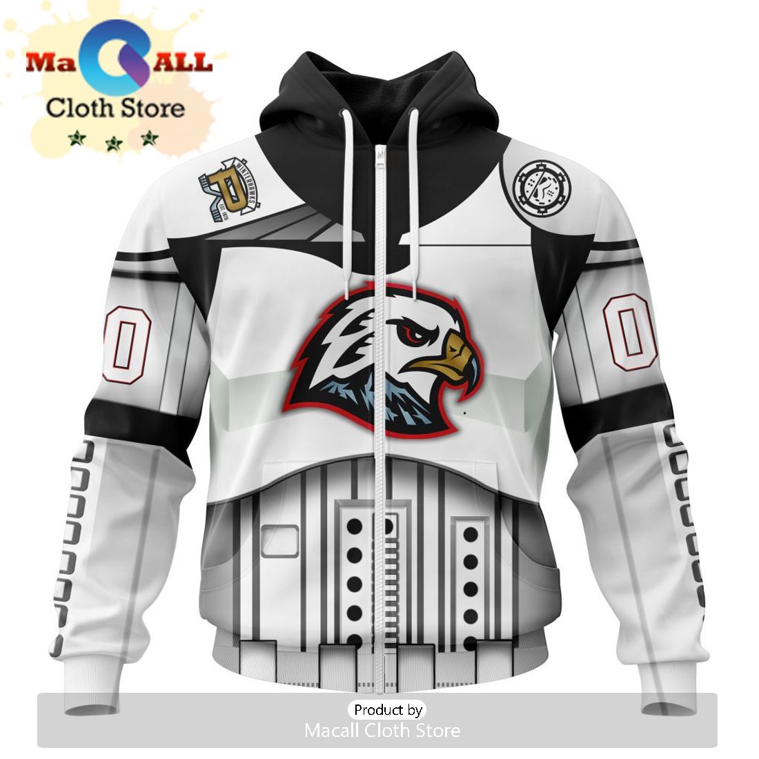 Custom Portland Winterhawks Specialized Stormtrooper Design Kits Version Hoodie