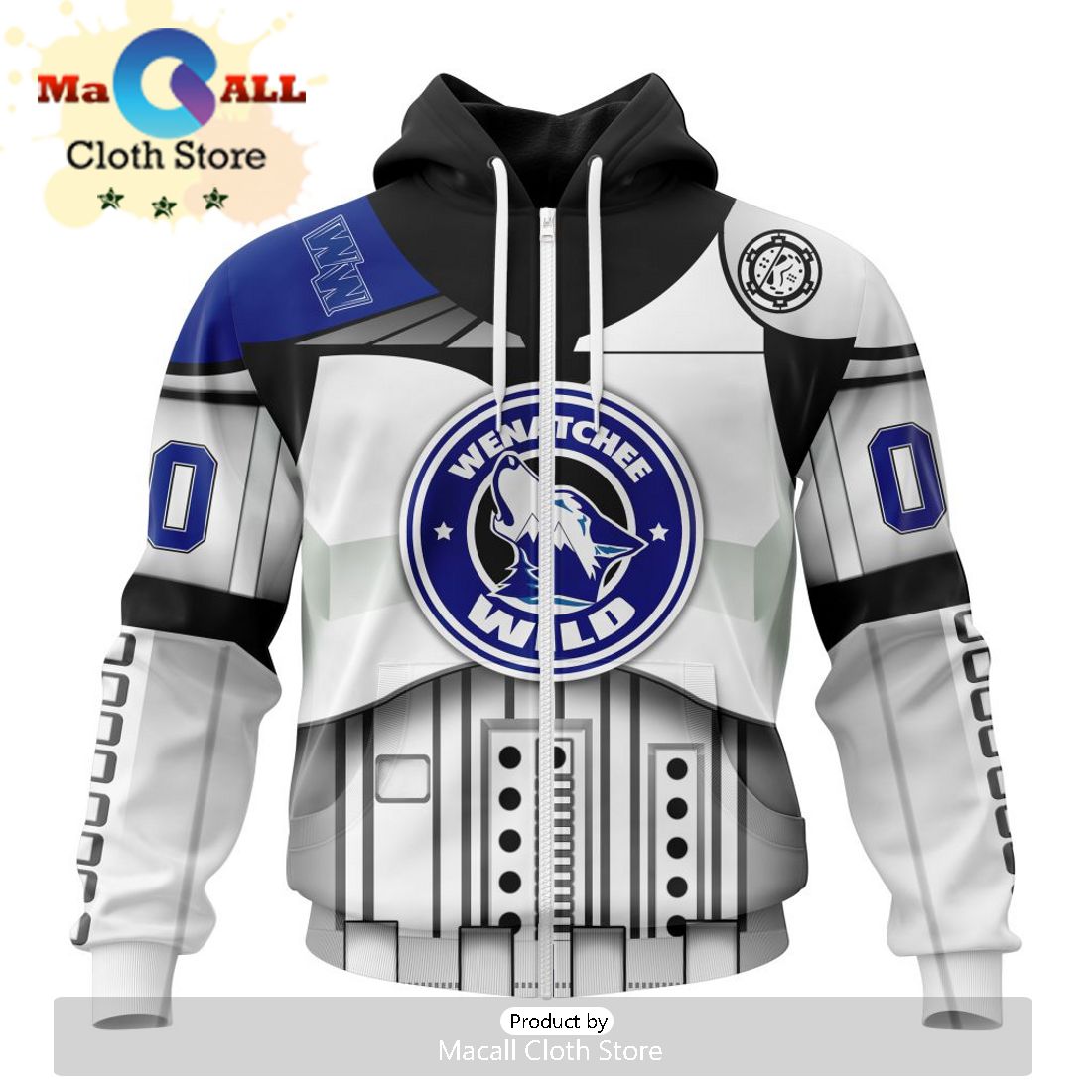 Custom Wenatchee Wild Specialized Stormtrooper Design Kits Version Hoodie
