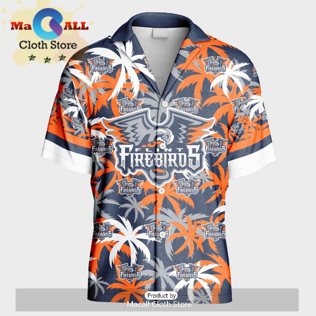 Custom Flint Firebirds Hawaiian Shirt And Short Pant Using Home Jersey