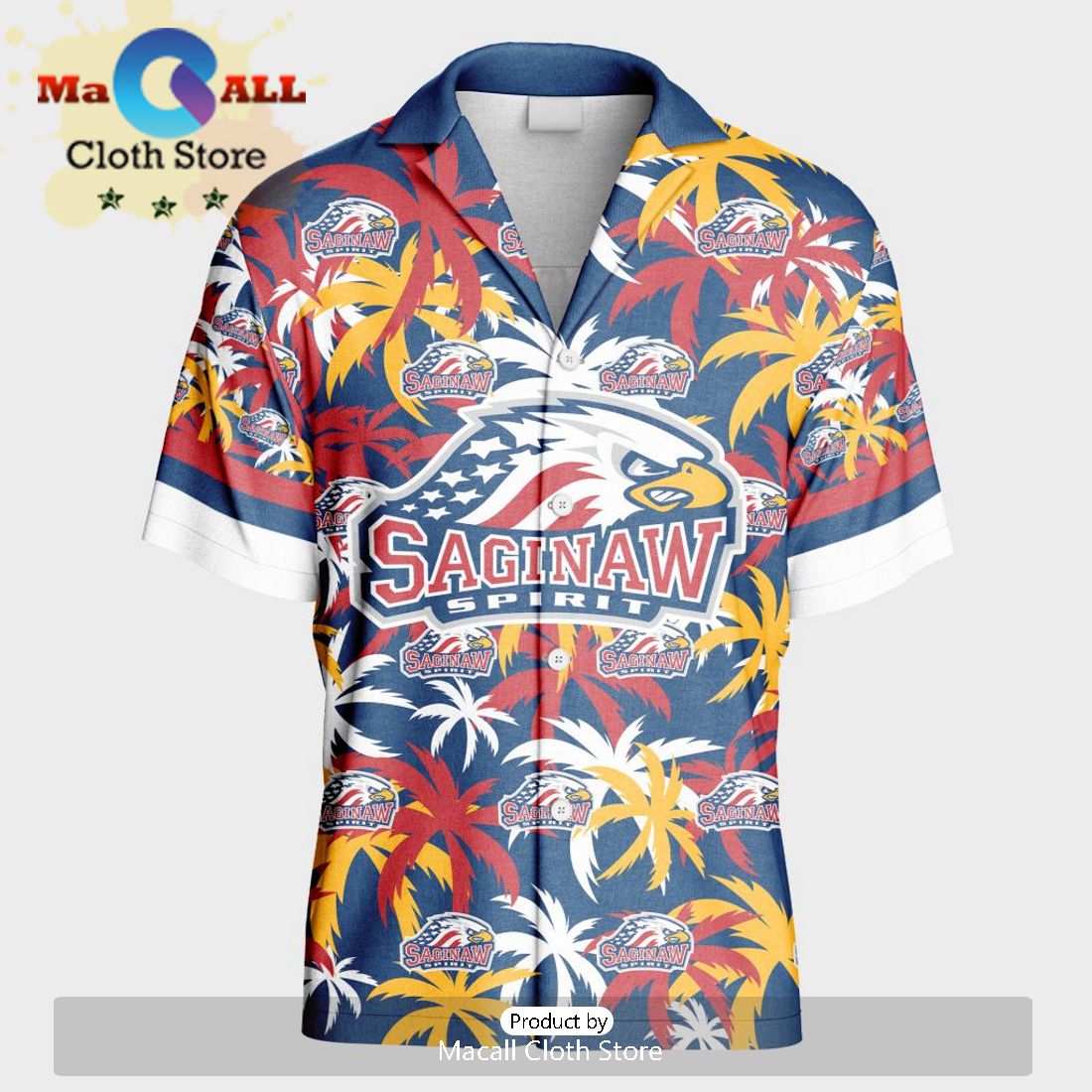 Custom Saginaw Spirit Hawaiian Shirt And Short Pant Using Home Jersey