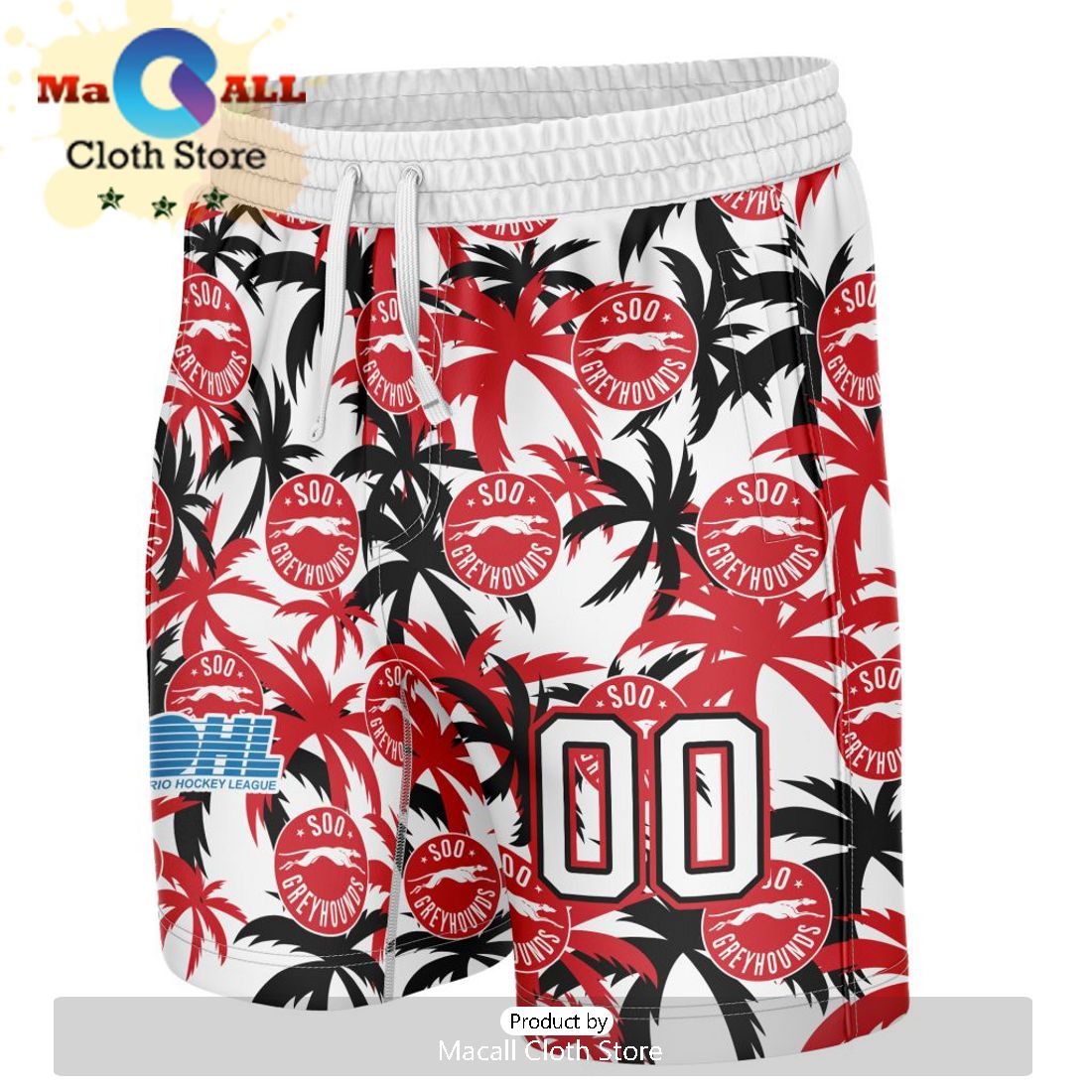 Custom Sault Ste. Marie Greyhounds Hawaiian Shirt And Short Pant Using Away Jersey