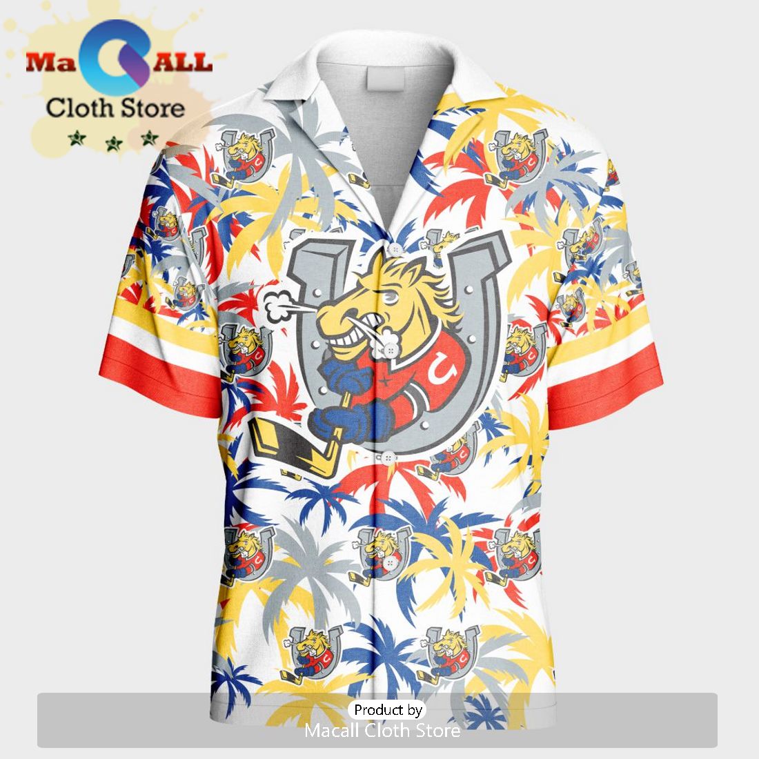 Custom Barrie Colts Hawaiian Shirt And Short Pant Using Away Jersey
