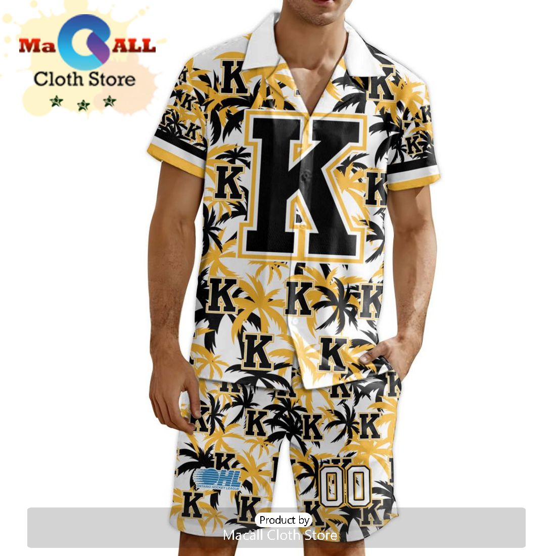 Custom Kingston Frontenacs Hawaiian Shirt And Short Pant Using Away Jersey