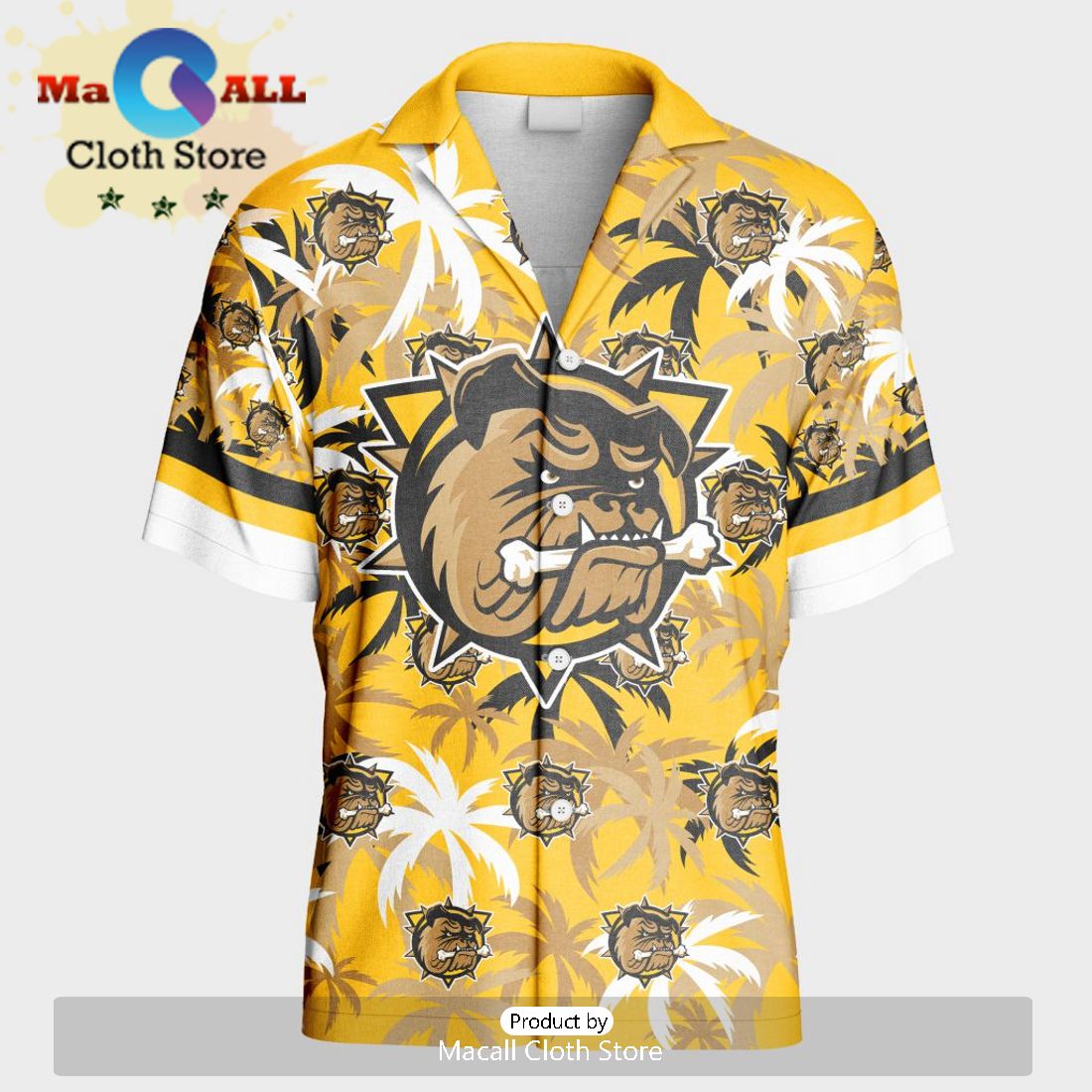 Custom Brantford Bulldogs Hawaiian Shirt And Short Pant Using Home Jersey