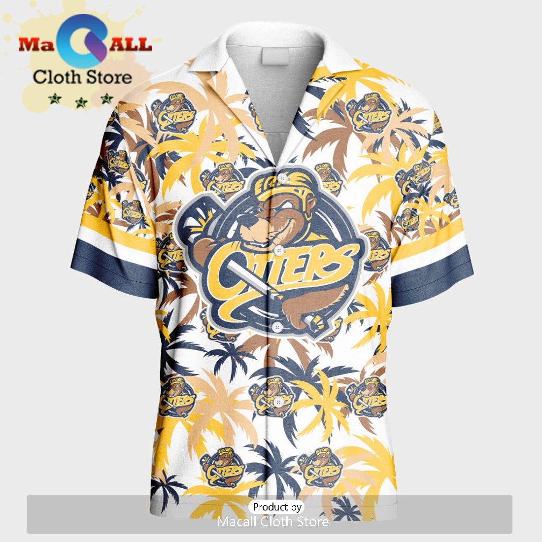Custom Erie Otters Hawaiian Shirt And Short Pant Using Away Jersey