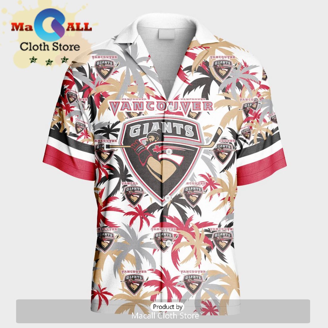 Custom Vancouver Giants Hawaiian Shirt And Short Pant Using Away Jersey