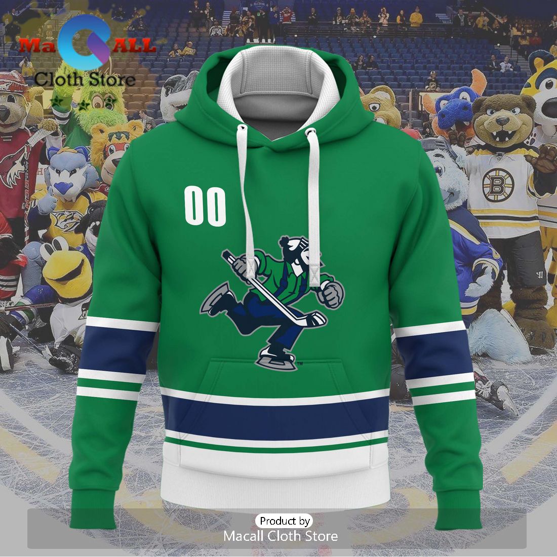 Personalized AHL Abbotsford Canucks Men’s and Women Green Hoodie