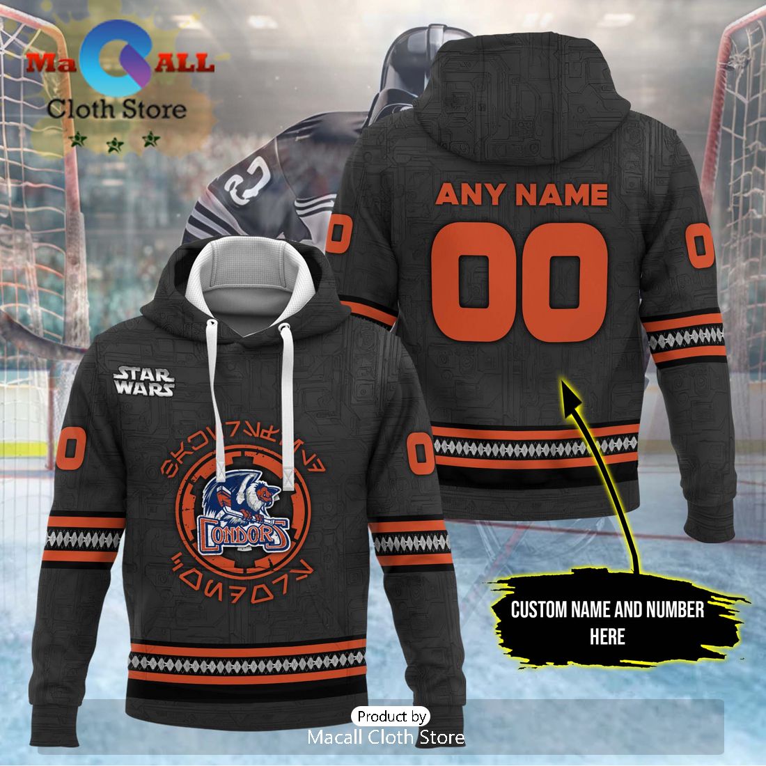 Personalized AHL Bakersfield Condors Men’s and Women Black Hoodie