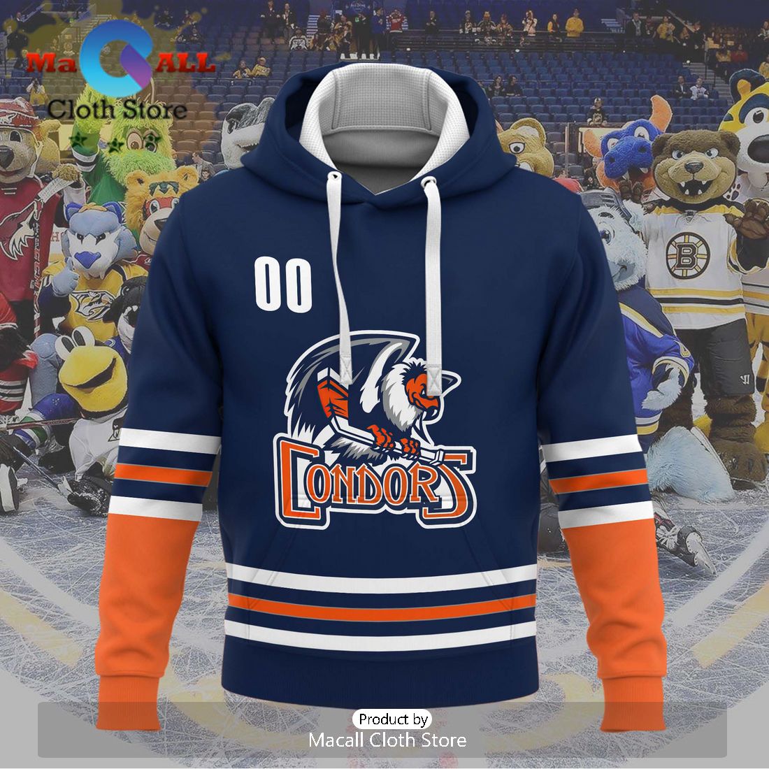 Personalized AHL Bakersfield Condors Men’s and Women Navy Hoodie