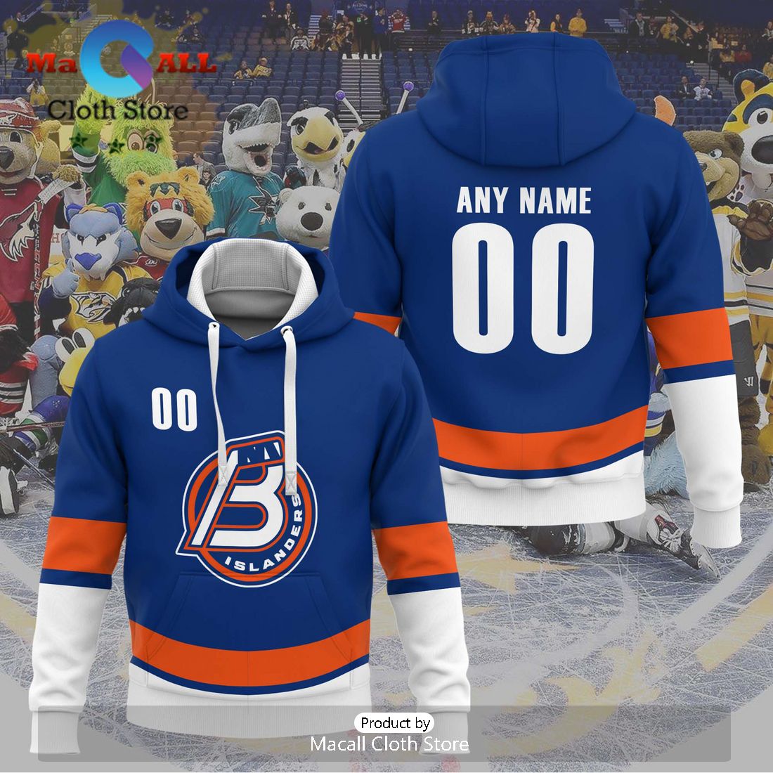 Personalized AHL Bridgeport Islanders Men’s and Women Navy Hoodie