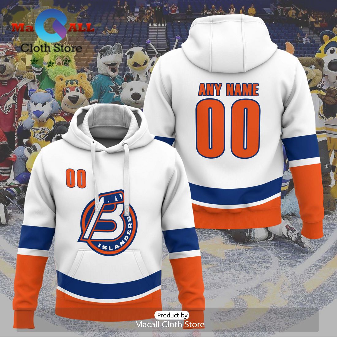Personalized AHL Bridgeport Islanders Men’s and Women White Hoodie