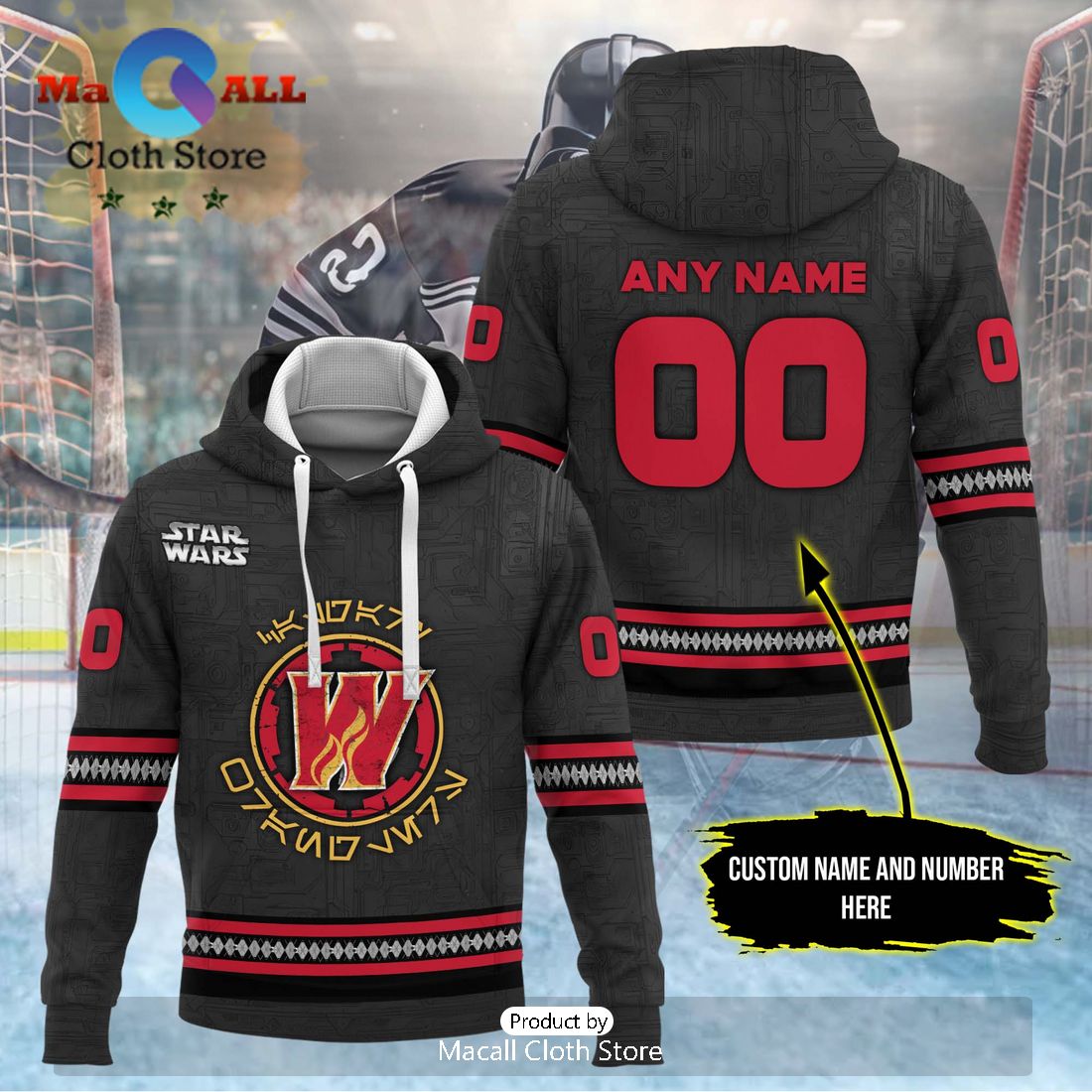 Personalized AHL Calgary Wranglers Men’s and Women Black Hoodie