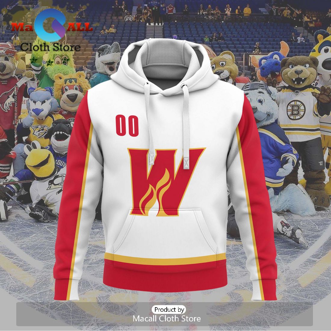 Personalized AHL Calgary Wranglers Men’s and Women White Hoodie