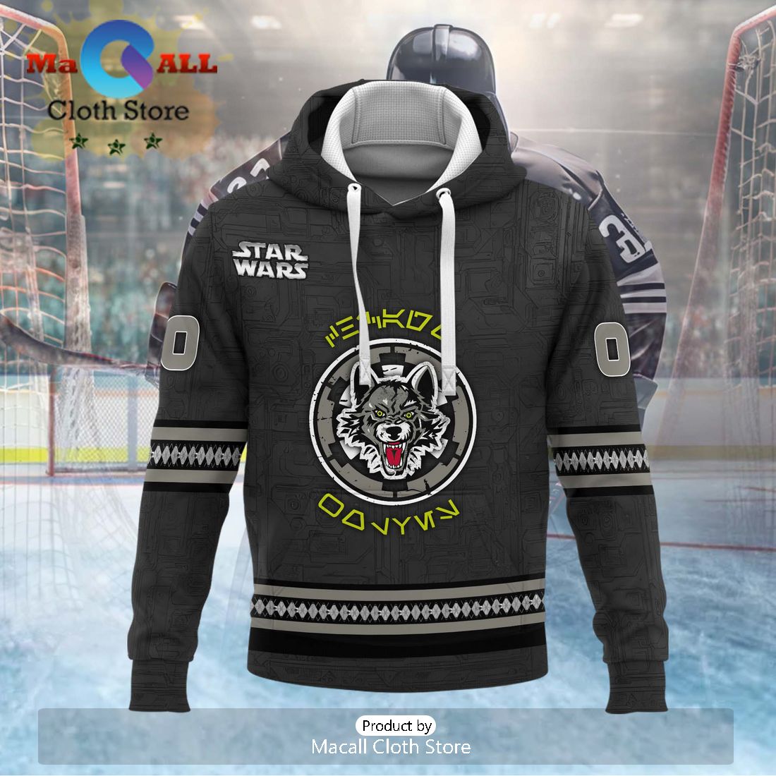 Personalized AHL Chicago Wolves Men’s and Women Black Hoodie