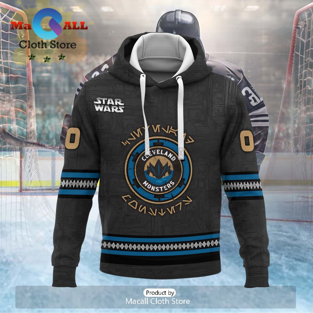 Personalized AHL Cleveland Monsters Men’s and Women Black Hoodie