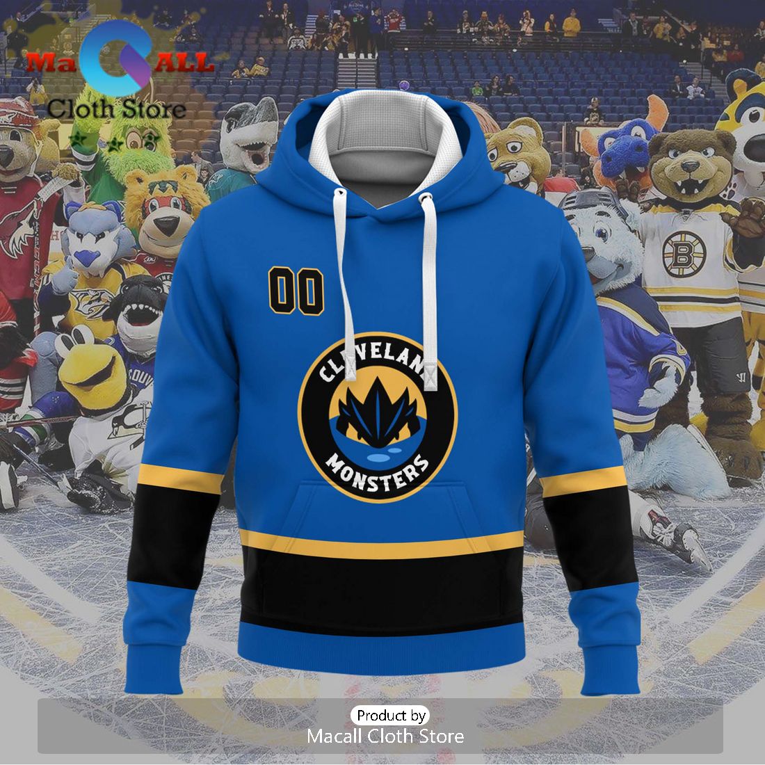 Personalized AHL Cleveland Monsters Men’s and Women Navy Hoodie