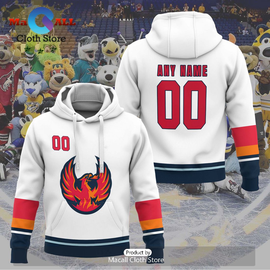 Personalized AHL Coachella Valley Firebirds Men’s and Women White Hoodie