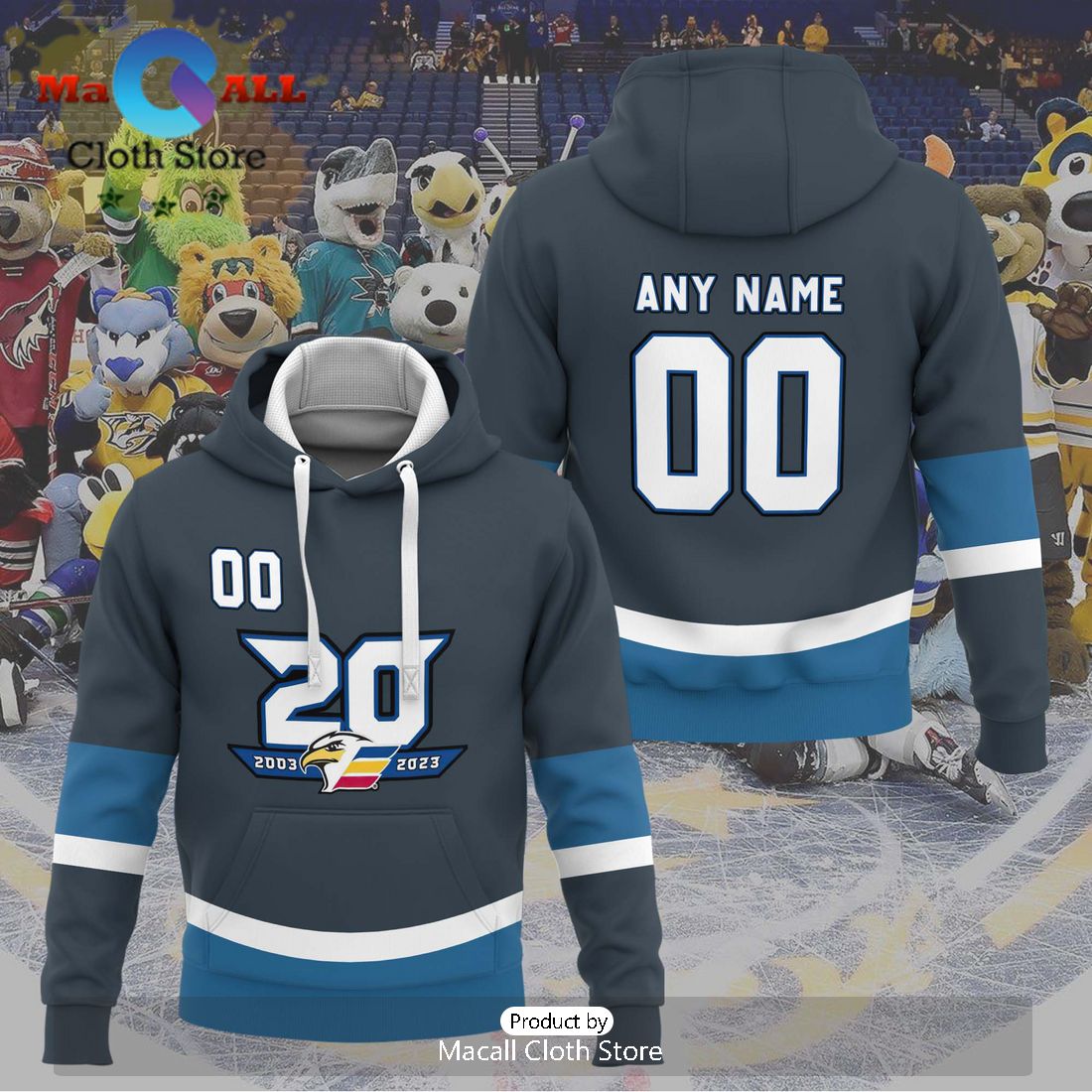 Personalized AHL Colorado Eagles Men’s and Women Grey Hoodie