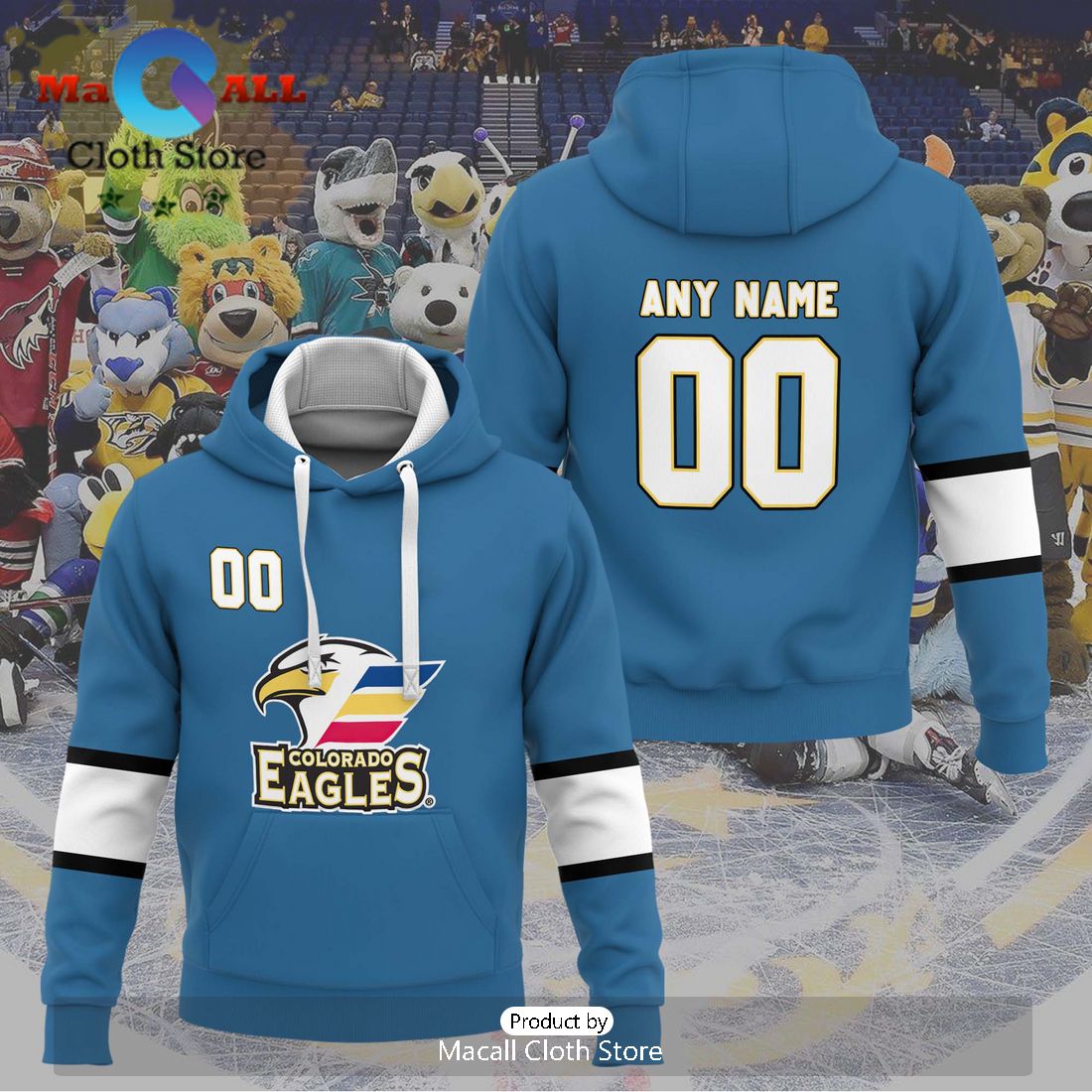 Personalized AHL Colorado Eagles Men’s and Women Navy Hoodie
