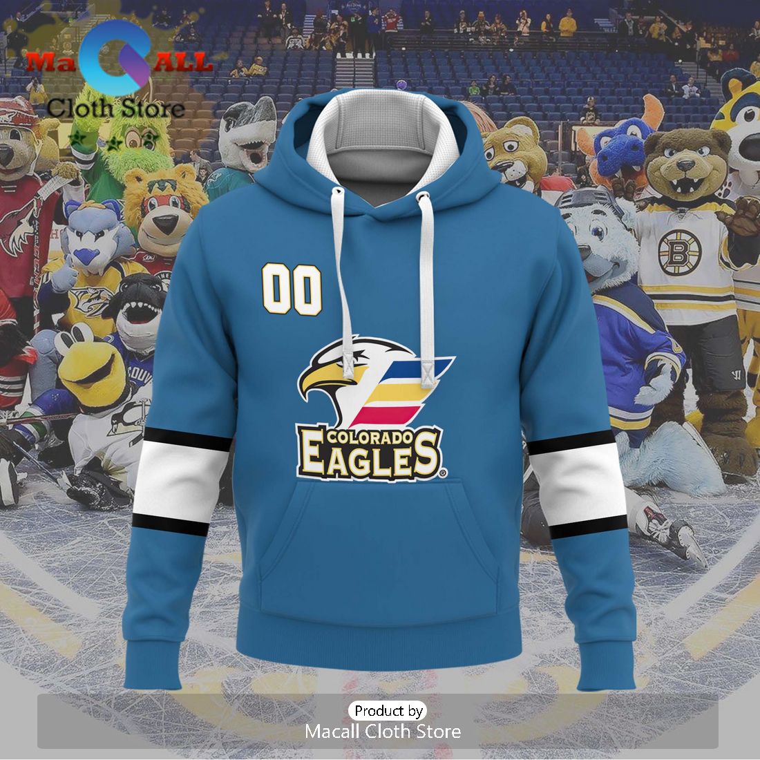 Personalized AHL Colorado Eagles Men’s and Women Navy Hoodie