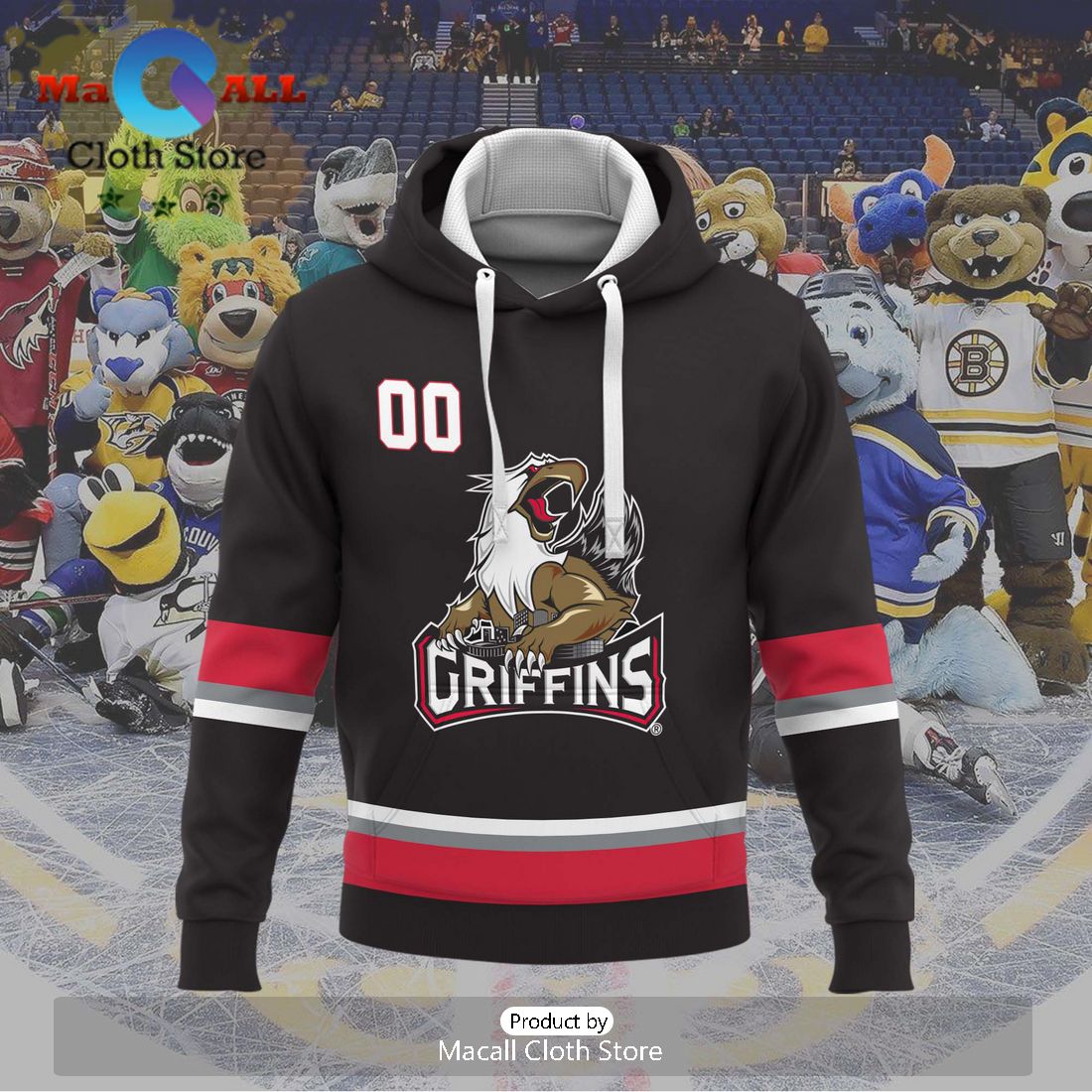 Personalized AHL Grand Rapids Griffins Men’s and Women Black Hoodie