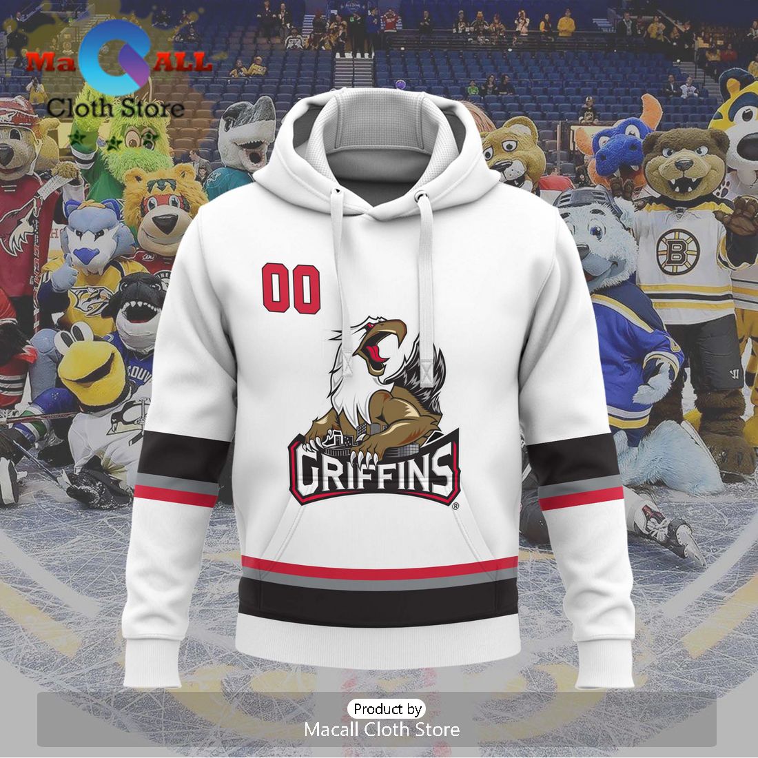 Personalized AHL Grand Rapids Griffins Men’s and Women White Hoodie