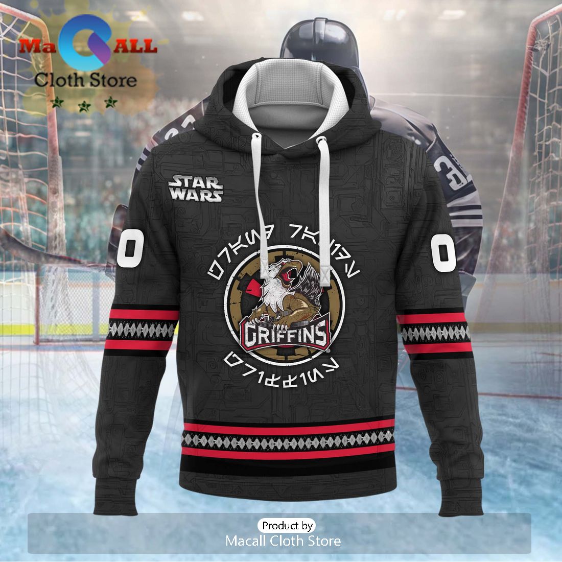 Personalized AHL Grand Rapids Griffins Star Wars Black Hoodie