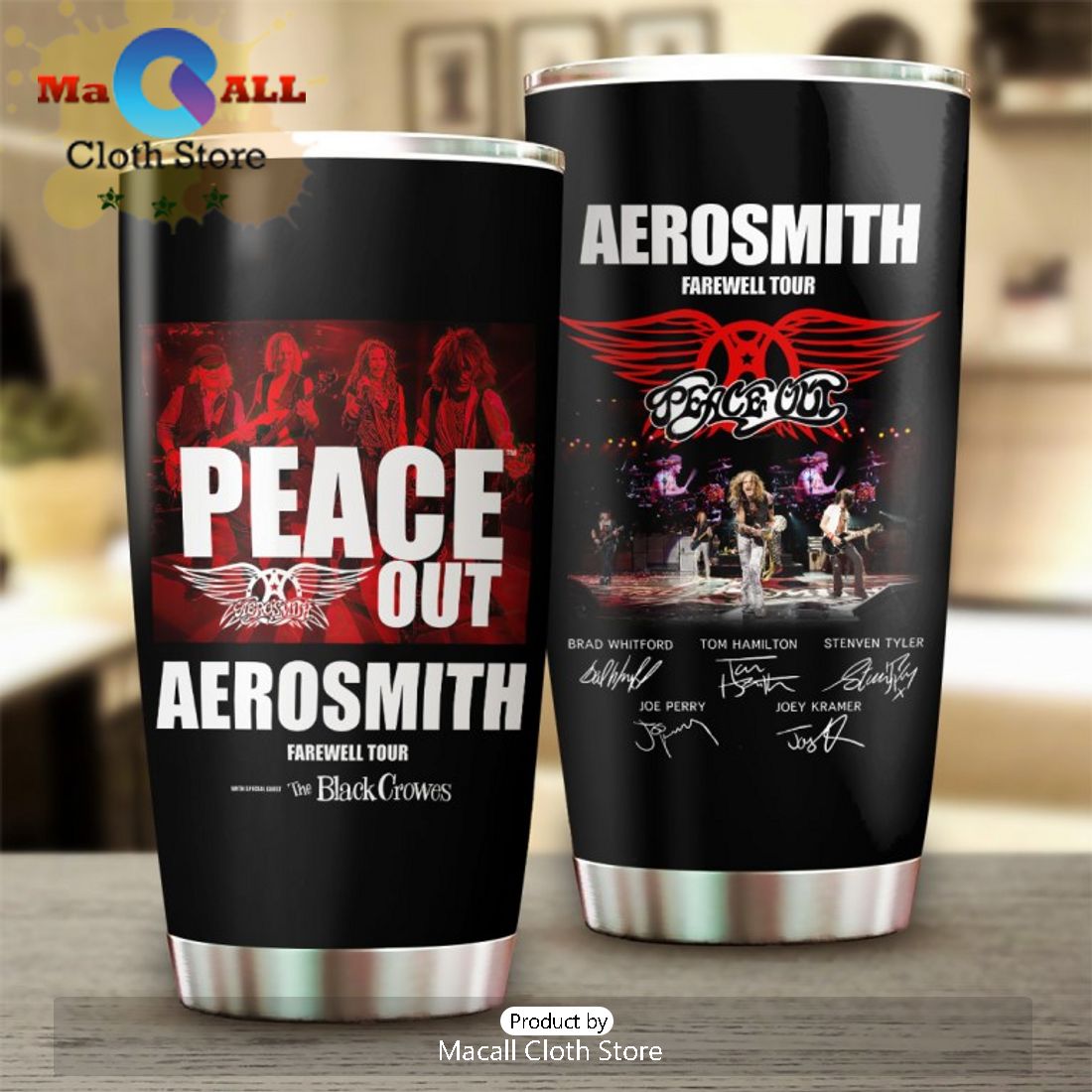 Aerosmith Farewell Tour Memories Signatures Tumbler Cup