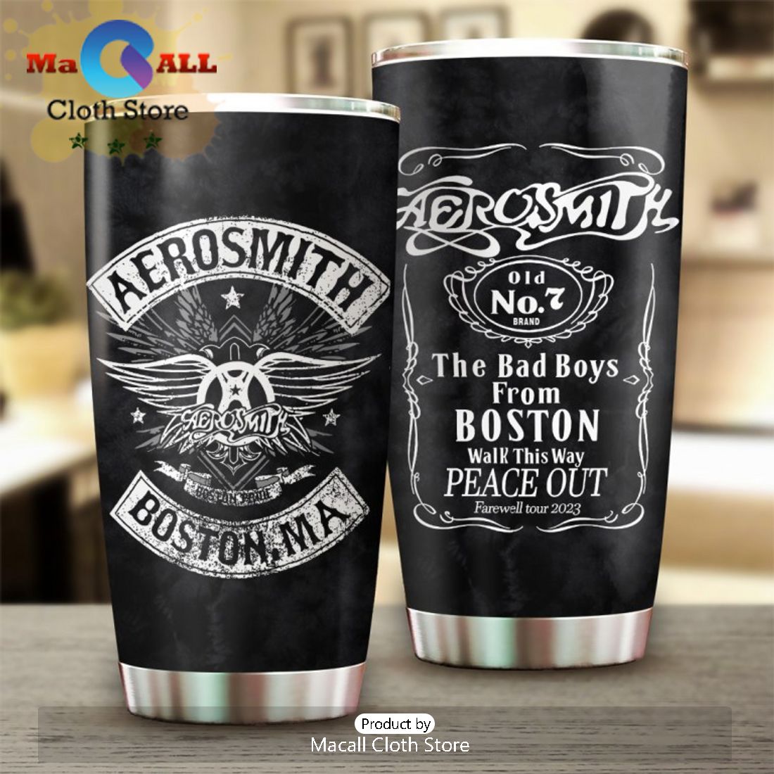 Peace Out Aerosmith Bad Boys From Boston Tumbler Cup
