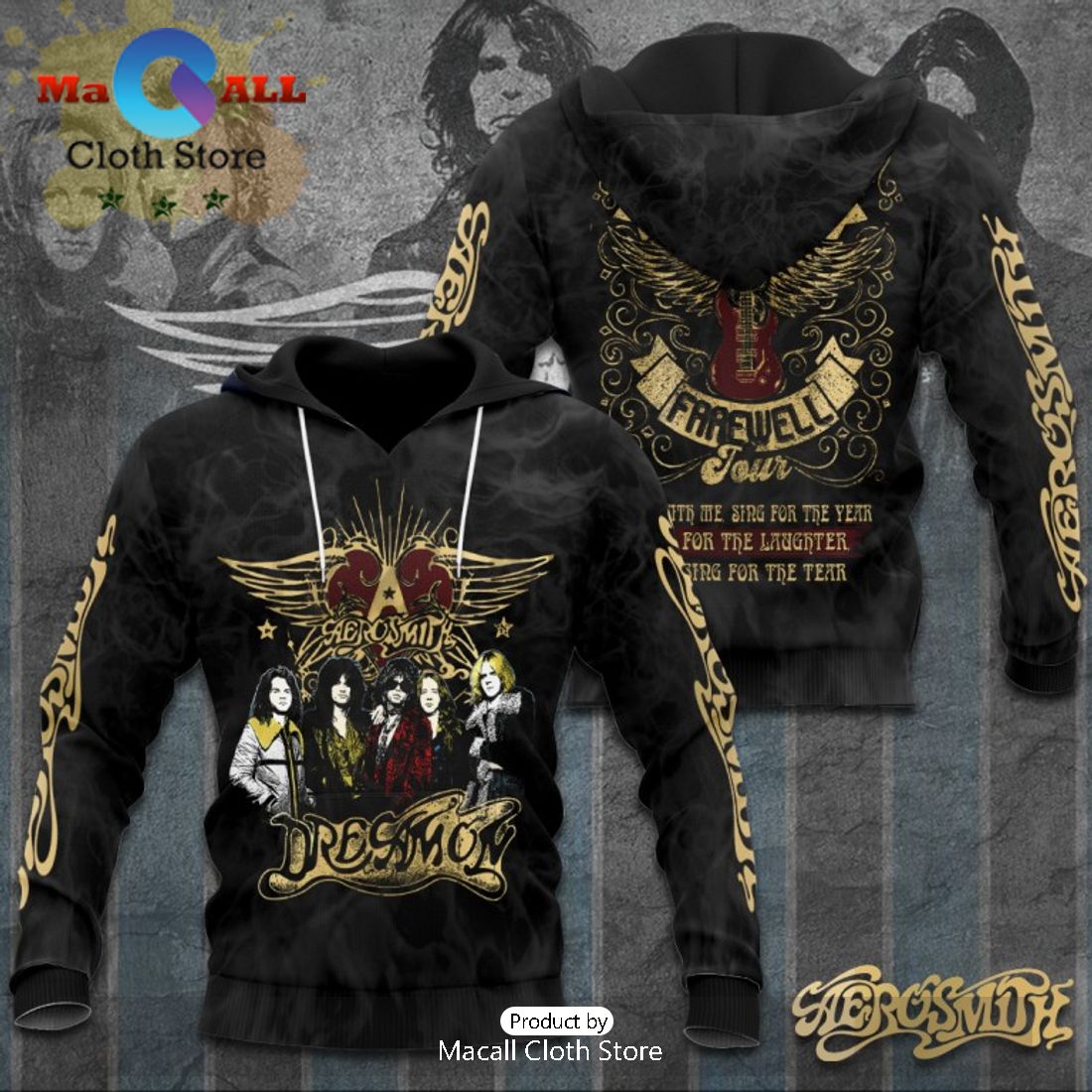 Aerosmith 3D Apparel Black Hoodie