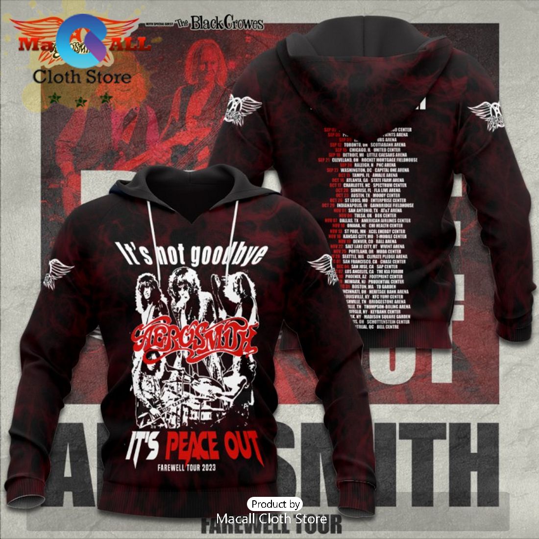 Aerosmith It’s Not Goodbye It’s Peace Out Hoodie