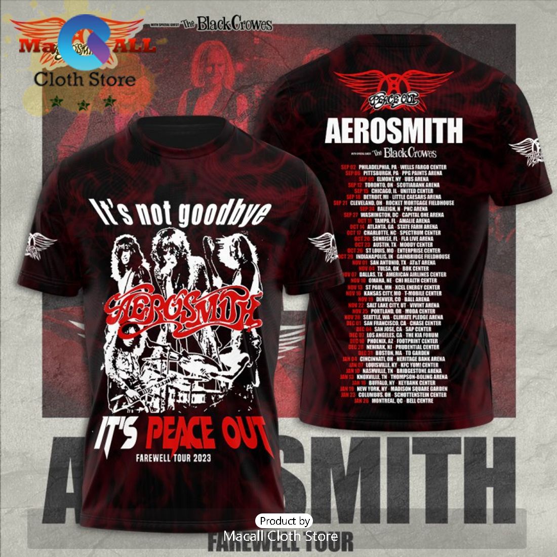 Aerosmith It’s Not Goodbye It’s Peace Out Hoodie