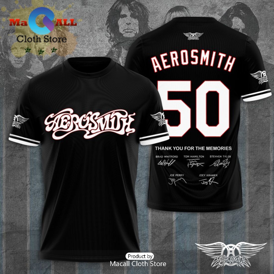 Aerosmith Thank You For The Memories Signatures Hoodie