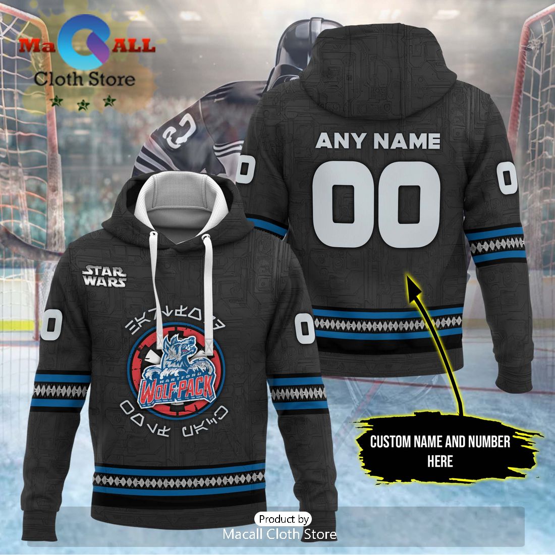 Personalized AHL Hartford Wolf Pack 2024 Black Hoodie
